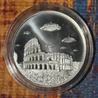 UFOS OVER the ROMAN COLISEUM 1 oz 999 Fine Silver Bullion Capsule Intaglio Mint