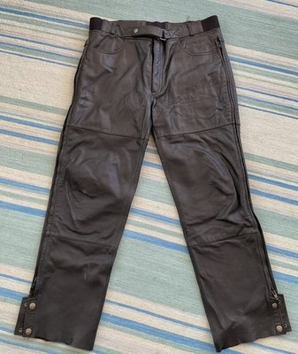 Men s Firstgear by Hein Gericke Black Leather Motorcycle Pants 40 x 33