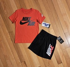 NEW Nike Little Boy Cotton Tee Dri-fit Short Set, Red sz 4