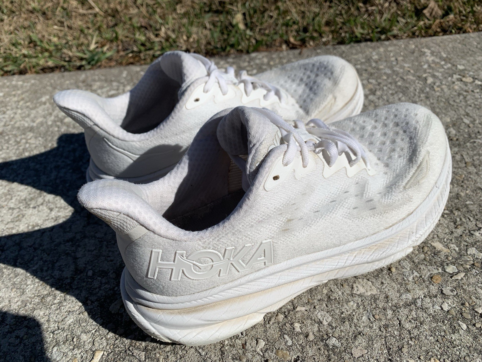 Size 7.5 B - Hoka One One Clifton 9 Triple White Women’s Running Shoes thumbnail 9