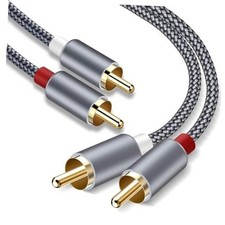 RCA Cable, 2 Pack 2-Male to 2-Male RCA Audio Stereo Subwoofer Cable Hi-Fi
