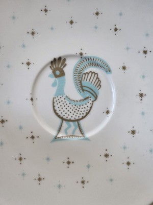 Vtg Atomic 2 Apollo Ware Melmac Alexander Barna RARE Rooster Saucers Plates MCM