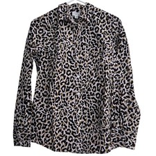 J. Crew The Perfect Shirt Leopard Size XS Long Sleeve Button Down Blouse