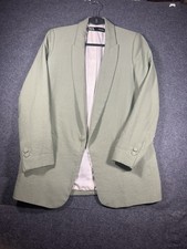 Zara Women's Single-Button Flowy Blazer in Sage Green small size