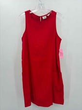 Pre-Owned H Halston Red Size Medium Knee Length Sleeveless Dress