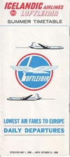 Icelandic Airlines / Loftleiðir timetable 1966/05/01 US ed. ** see description