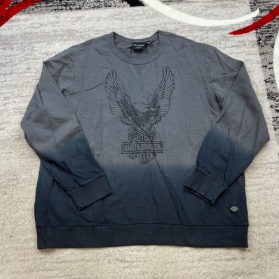 Harley Davidson Sweatshirt 3XL XXXL Gray Blue Eagle HD Biker Motorcycle Mens 90s
