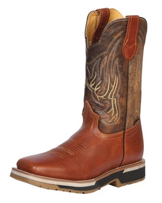 Men's Establo Rodeo Boots Square Toe Genuine Leather Grisly Honey Soft Toe