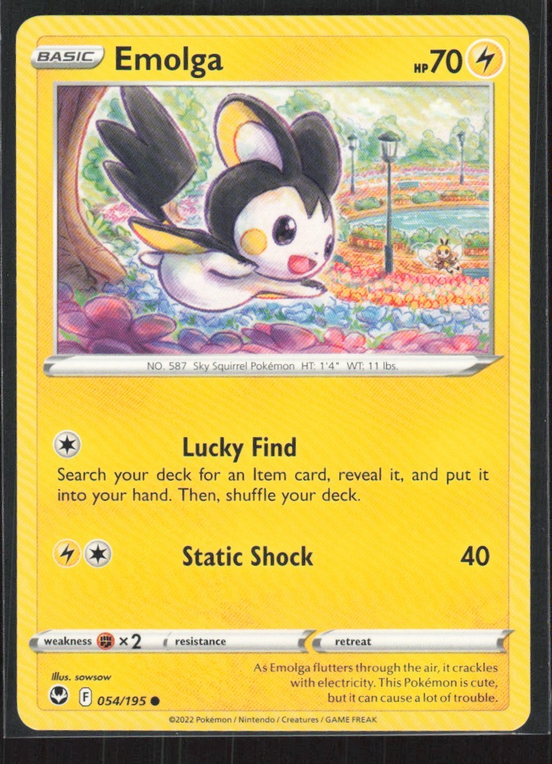 2022 Sword & Shield - Silver Tempest Emolga Basic/Common #54