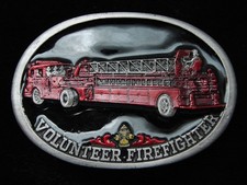 QL01169 NOS VINTAGE 1986  VOLUNTEER FIREFIGHTER  COMMEMORATIVE BELT BUCKLE