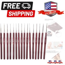 16pcs Crochet Hooks Set, 0.5mm - 2.5mm Knitting Needles Ergonomic Handle Croc...