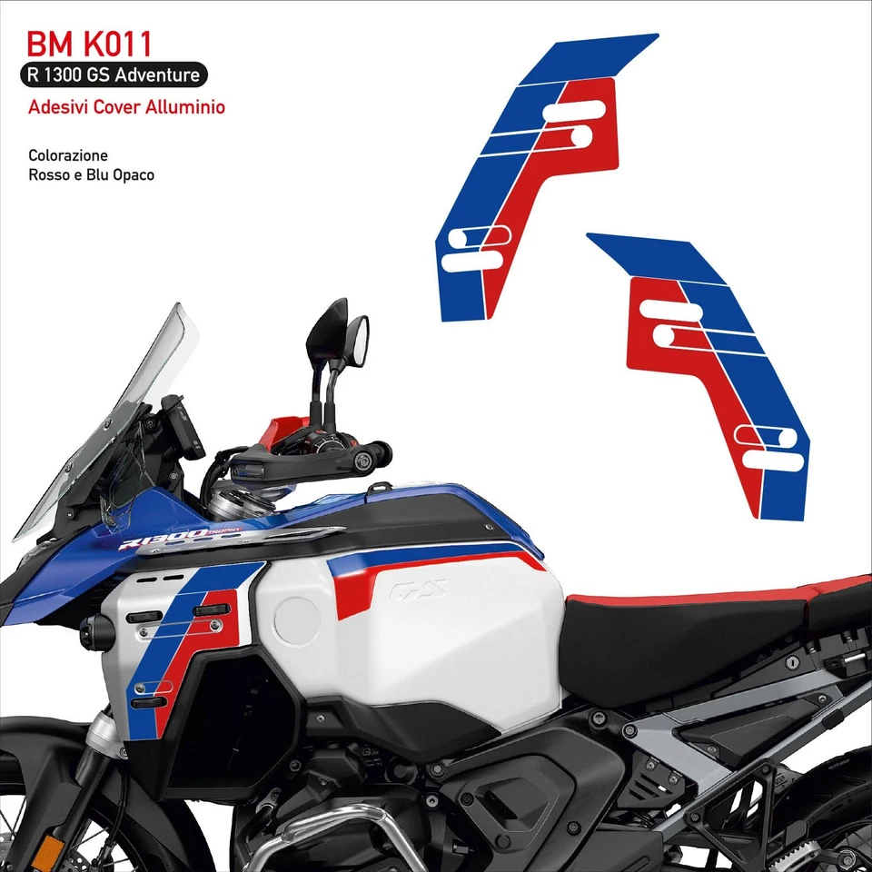 COPIONE STICKER STORE 2 Adesivi fianco cover alluminio Moto BMW R 1300 gs adventure Rosso Blu BM K011