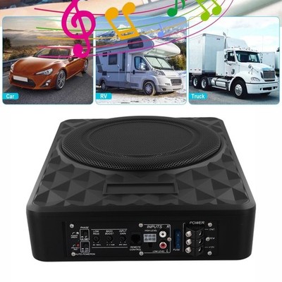 10'' 1000W Untersitz-Aktiv-Subwoofer + Kabelset Auto Verstärker Lautsprecher DHL