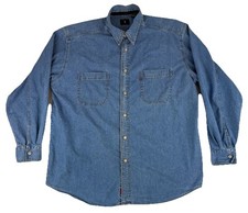 Vintage Levis Red-Tab Jeanswear Denim Shirt Men  s Size Large Metal Buttons