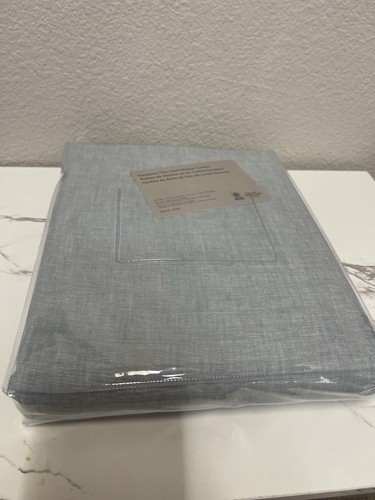 West Elm European Flax Linen Natural Shower Curtain New Silver Mist 72x74 Gray