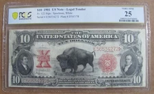 Fr 122 1901 $10 US Note Legal Tender - PCGS Banknote VF 25 - Free Shipping!