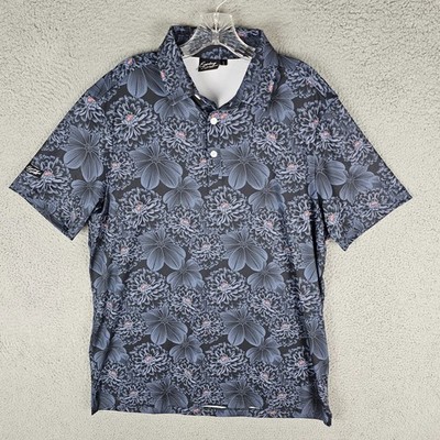 Sunday Swagger Polo Shirt Mens Large Floral Stretch Golf Performance Popover