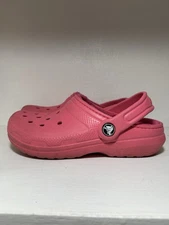 Crocs Classic Fuzzy Lined Clogs Pink Kids Size 2 Make An Offer!