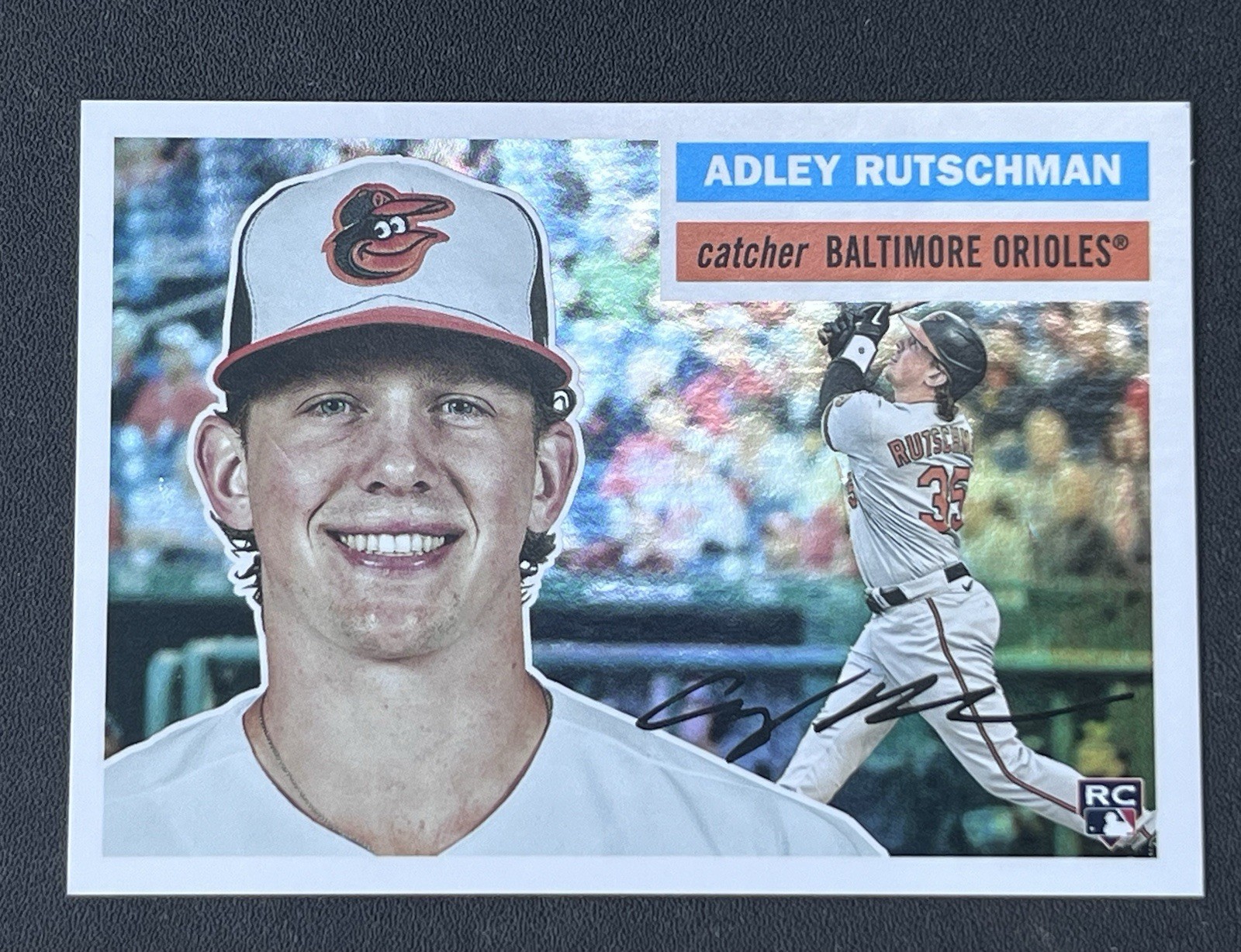2023 Topps Archives 1956 Topps Rainbow Foil /199 Adley Rutschman #55 Rookie RC