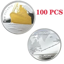 100PCS Coin Ship Travel Map 1912 The Voyage Titanic Collection Rms PlatedClad
