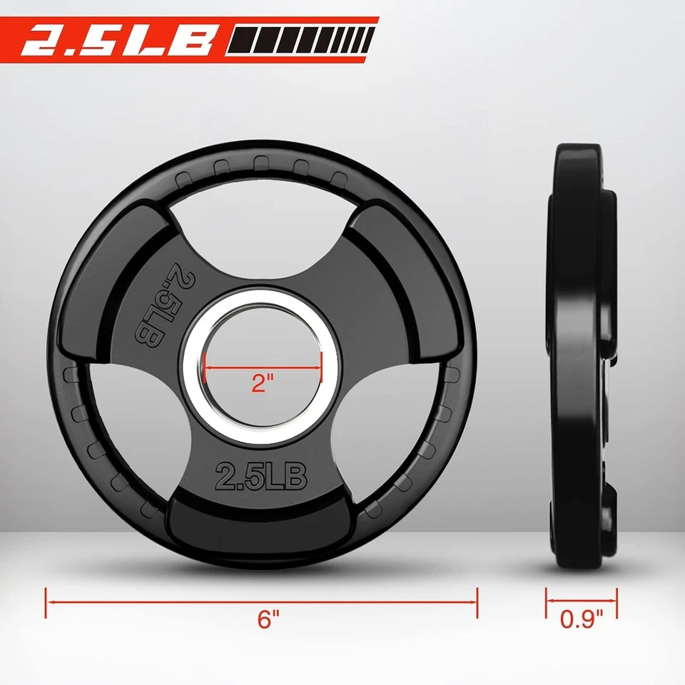 Colección De Discos De Pesas Con Agarre Olímpica, 2.5 Lb, Juego De 2, Negro Novo - Imagem 2 de 4