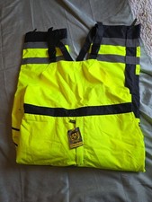 New OccuNomix Hi-Vis Insulated Winter Bib Pants Yellow w/ Reflective Tape XL