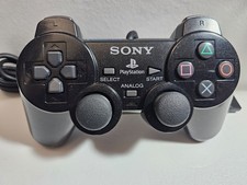 Sony PlayStation 2 Dual Shock PS2 Controller SCPH-10010 - Black CORD DAMAGE D69