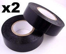 2x 20m Rolls of High Quality PVC Electricians Electrical Insulation Tape BLACK