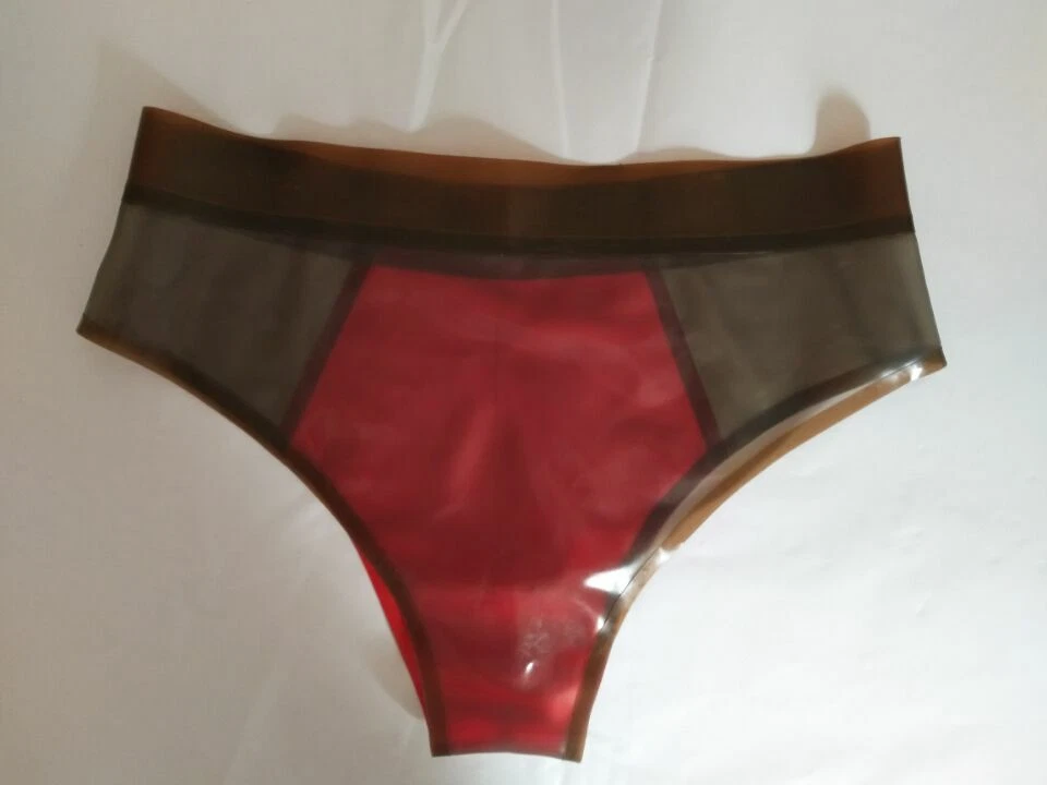 Latex Gummi Unisex Rot Rauchgrau Dreieck Shorts Slips Unterwäsche 0,4mm S-XXL - Bild 2 von 4