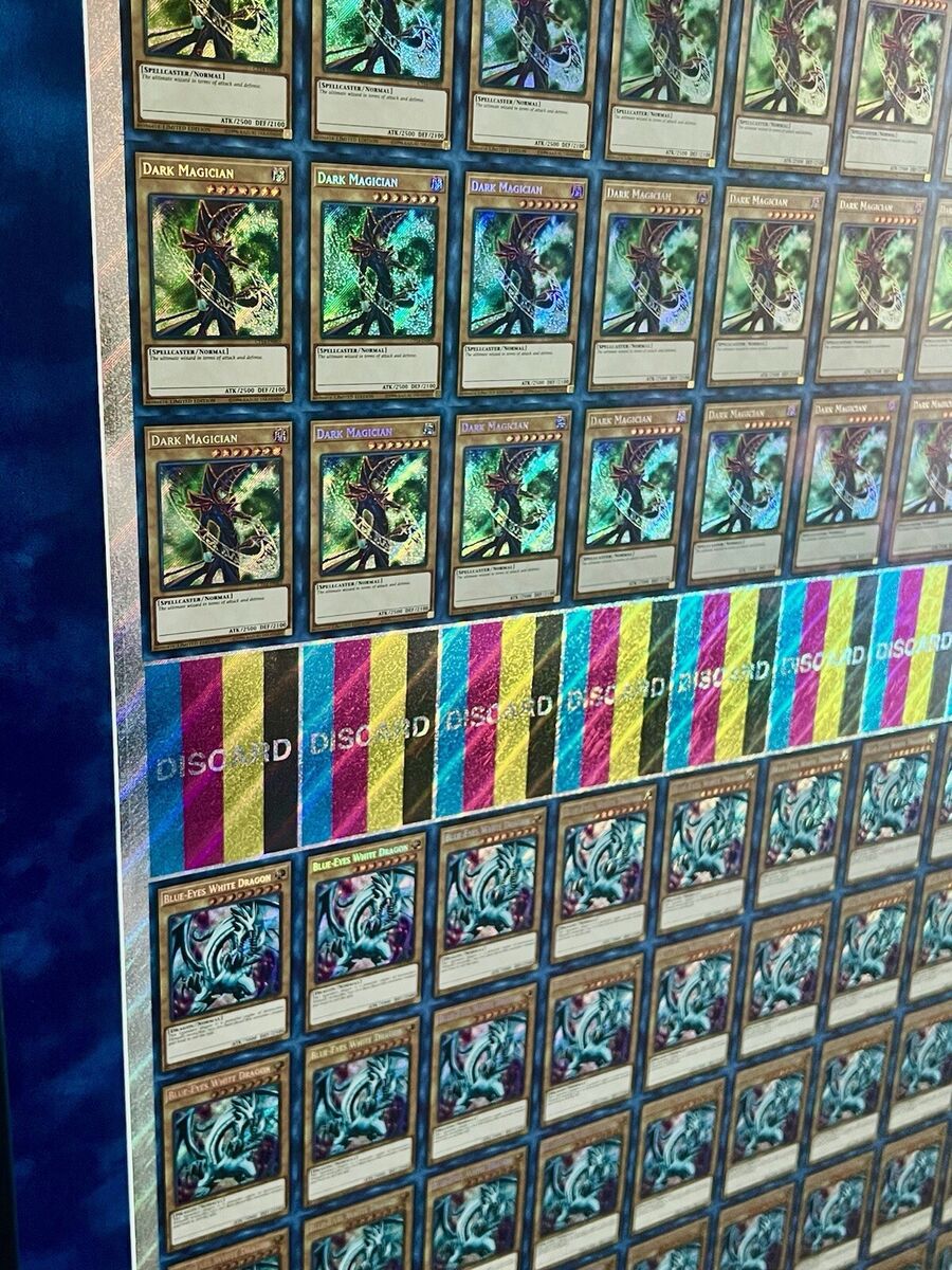 GRAIL 1/1 Yugioh Secret Rare Uncut Sheet Blue Eyes White GRAIL 1/1 Yugioh Secret Rare Uncut Sheet Blue Eyes White