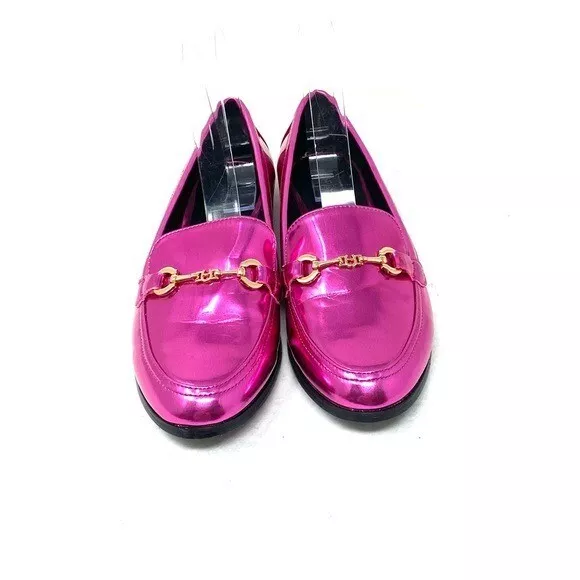 Metallic pink loafers sale