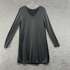 LOFT Dress Women's Small Gray & Black Long Sleeve Sweater Dress Size S