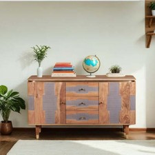 Alicia Acacia Wood 2 Doors 3 Drawers Sideboard