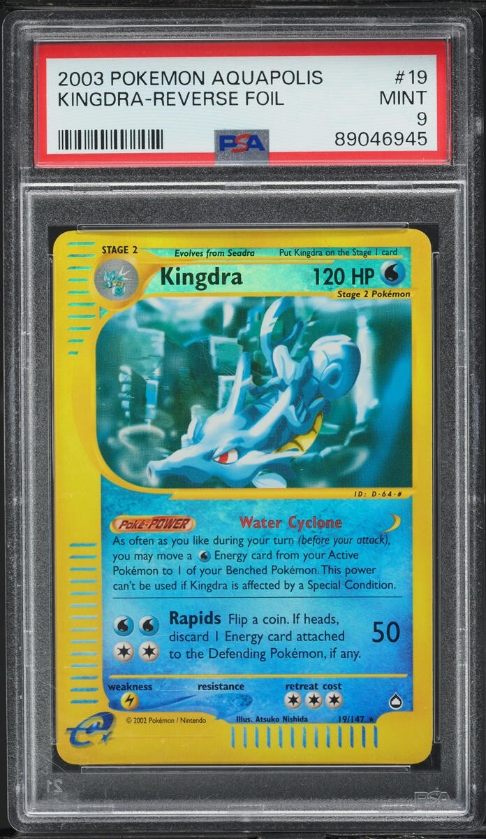 2003 Pokemon Aquapolis Reverse Holo Kingdra #19 PSA 9 MINT