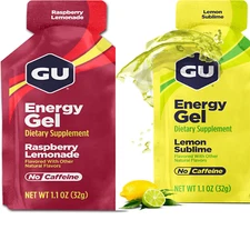 GU Energy Gel Mixed 8-Pack Raspberry Lemonade & Lemon Lime Refreshing Combo FSH