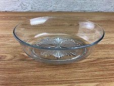 Vintage Clear Glass Oval Serving Bowl With Star Pattern In Base 