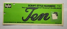 Hy-Ko Ten House Address Script Style Spellout Numbers New Old Stock Vintage