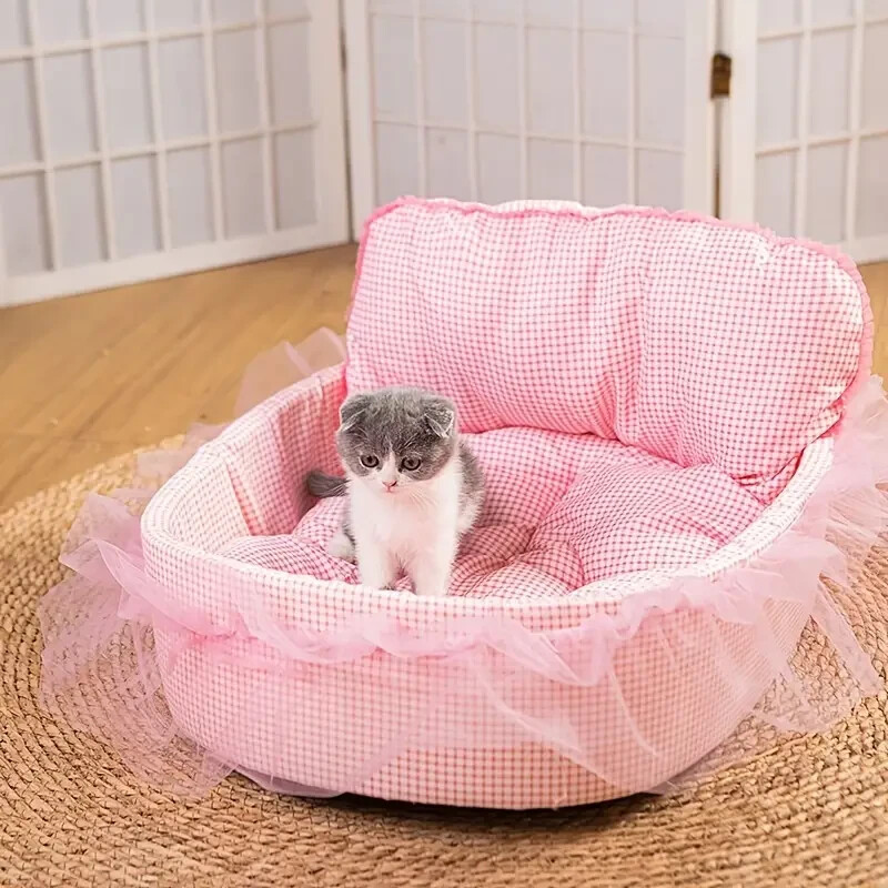 Princess Pet Bed Cat Bed Four Seasons Universal Soft Sofa Pet Kennel Small  Dog