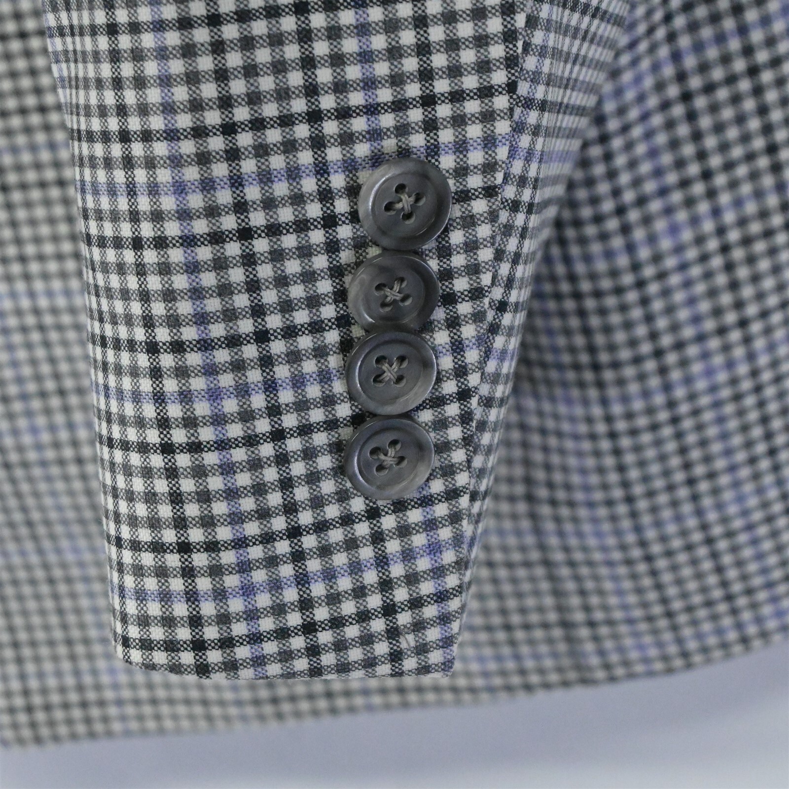 Samuelson 44 Tall Gray Check Super 130s Wool 2 Bt… - image 6