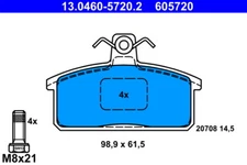 ATE 13.0460-5720.2 BRAKE PAD SET, DISC BRAKE FRONT AXLE FOR SUZUKI