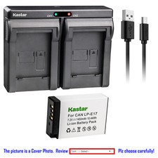 Kastar Battery Slim Dual Charger for Canon LPE17 EOS RP Mirrorless Digital Camer