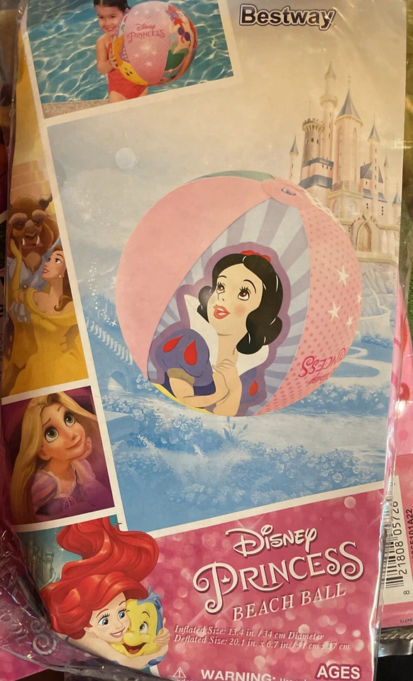 Набор для бассейна с 3 кольцами Disney Princess. (Бассейн, нарукавные повязки и пляжный мяч. НОВЫЙ ЗАПЕЧАТАННЫЙ - Изображение 2 из 4