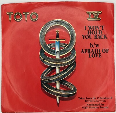 Toto-I Won't Hold You Back/Afraid Of Love   Used 45 Very Good Plus (VG+