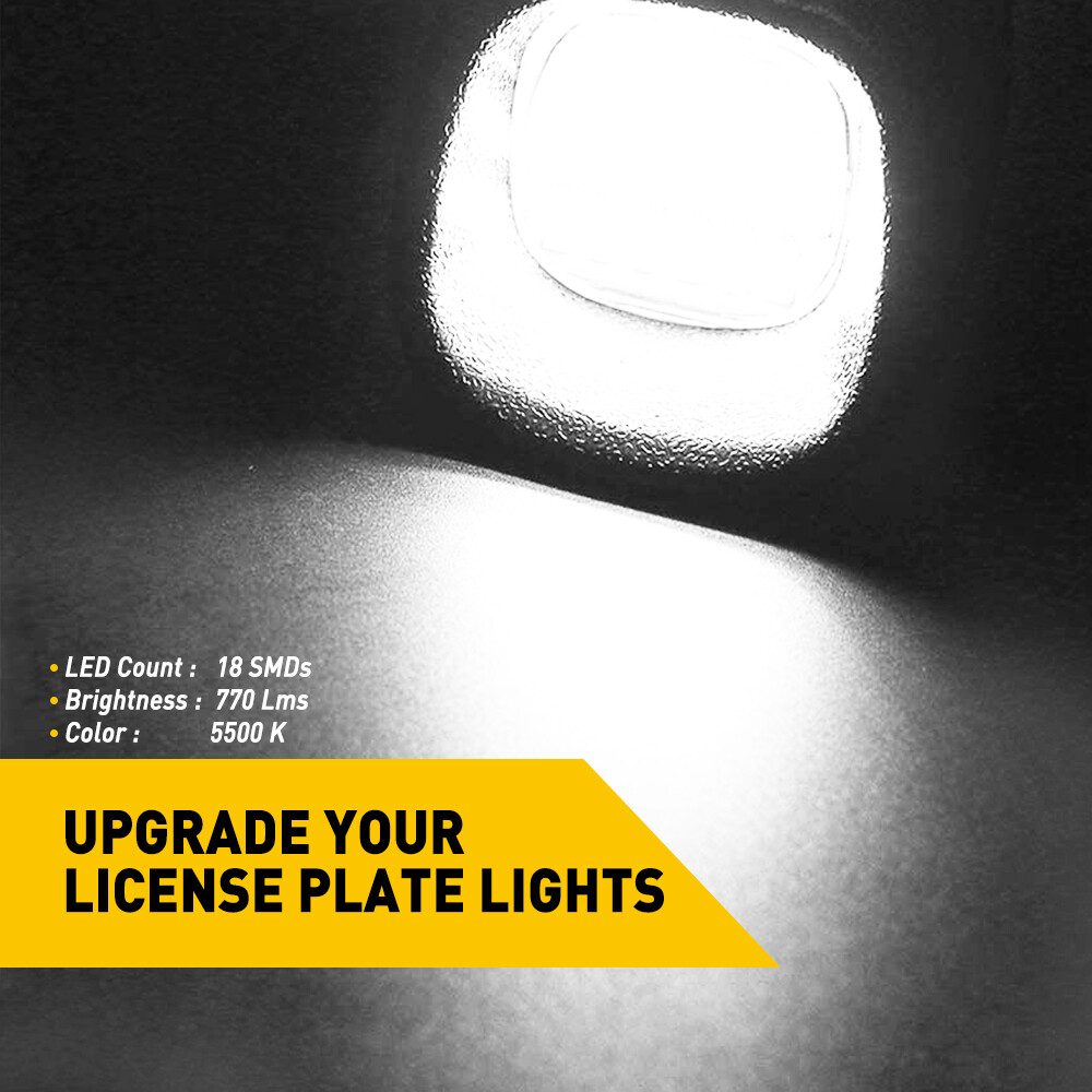 Juego De 2 Lámparas De Placa De Licencia Para Chevy S10, GMC Sonoma, Blazer - Color Negro, Luz Blanca Fría