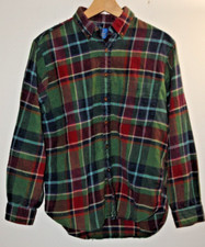 Vintage Pendleton Lobo Youth Plaid Casual Shirt Large US Made Wool Red Green