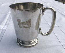 Chope À Bière Anglaise Ancienne Métal Argenté
