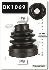 SHAFTEC BK1069 Drive Shaft Bellow Kit Front Right O/S Driver Offside Fits Ford