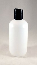 Lot 24 Natural HDPE 8 oz Boston Round Plastic Squeeze Bottles with Disc Top Cap