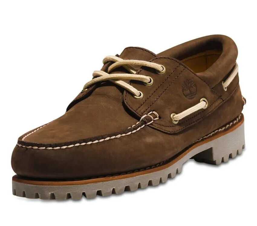 TIMBERLAND MEN'S 3-EYE AUTHENTIC HANDSEWN BOAT SHOES DARK TIMBERLAND MEN'S 3-EYE AUTHENTIC HANDSEWN BOAT SHOES DARK