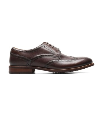Florsheim Rucci Mens Wingtip Oxford Brown Leather Dress  display picture 1
